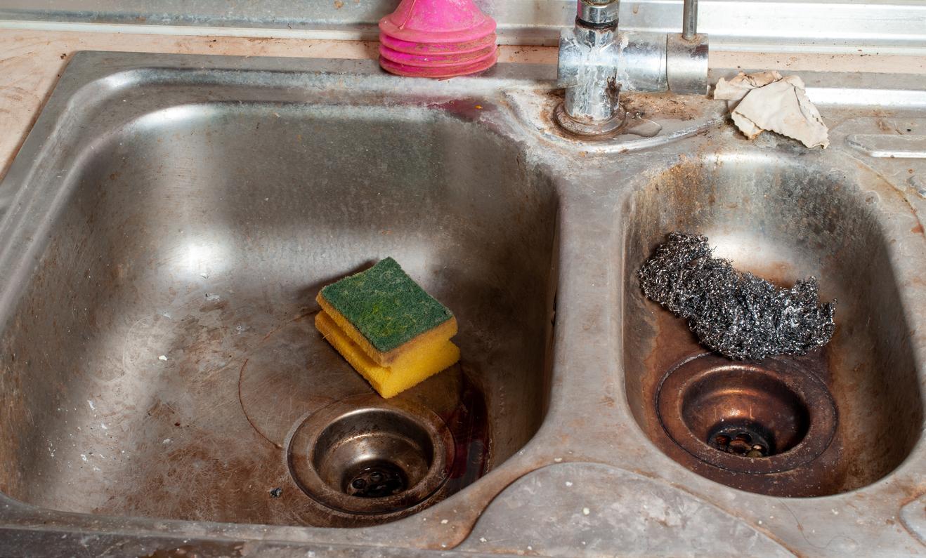 kitchen sink has sewer smell